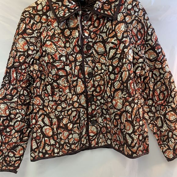 Kaktus Quilted Brown, Orange, Lightweight 2 in 1 Quilted Jacket Size M MSRP $80 - Picture 3 of 16